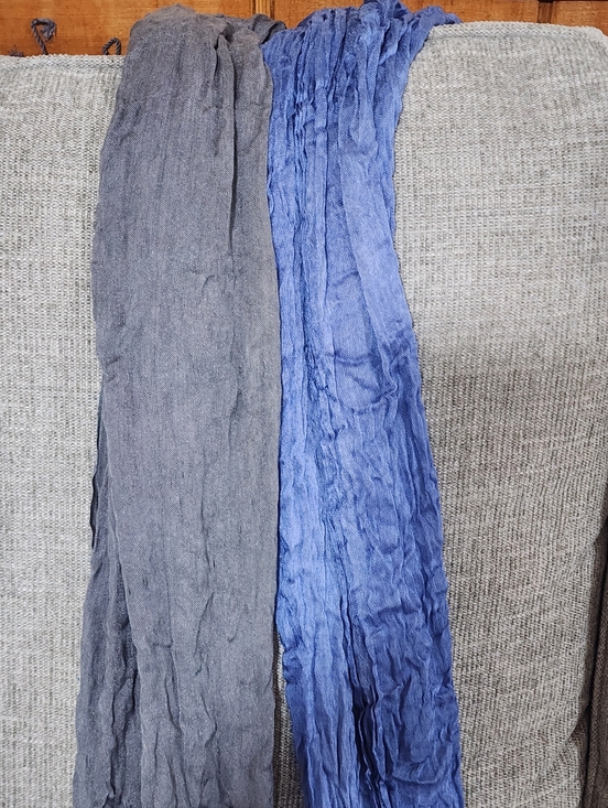 brand unknown Accessories - Women’s Lightweight Crinkled Scarves - Blue and Gray Set Of 2
